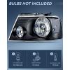 Nilight Headlight Assembly for 2004 2005 2006 2007 2008 Ford F150 Pickup /2006-2008 Lincoln Mark LT Passenger Driver Side Black Housing Clear Reflector Lens Headlamp Replacement(Black Housing+ Clear Reflector)