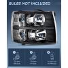Nilight Headlight Assembly for 2007 2008 2009 2010 2011 2012 2013 Silverado 1500 2007-2014 Silverado 2500HD 3500HD Replacement Headlamp Black Housing Clear Reflector(Black Housing + Clear Reflector)