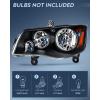 Nilight Headlight Assembly for 2011 2012 2013 2014 2015 2016 2017 2018 2019 Dodge Grand Caravan 2008-2016 Chrysler Town & Country Replacement Headlamp Black Housing Amber Reflector(Black Housing + Amber Reflector)
