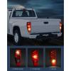 Nilight Headlight and Taillight Assembly Combo Compatible with 2004 2005 2006 2007 2008 2009 2010 2011 2012 Chevy Colorado GMC Canyon OE Style Black Housing Amber Reflector with Red Tail Light(Pair of Driver and Passenger Side)