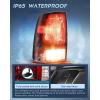 Nilight Headlight and Taillight Assembly Combo Compatible with 2009 2010 2011 2012 2013 2014 2015 2016 2017 2018 Dodge Ram for Quad Models Chrome Housing Amber Reflector with Red Housing Tail Light(Dark Red-Driver Side)