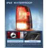 Nilight Headlight and Taillight Assembly Combo Compatible with 2009 2010 2011 2012 2013 2014 2015 2016 2017 2018 Dodge Ram for Quad Models Chrome Housing Amber Reflector with Red Housing Tail Light(Dark Red-Passenger Side)