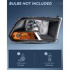 Nilight Headlight and Taillight Assembly Combo Compatible with 2009 2010 2011 2012 Dodge Ram 1500 2500 3500 OE Style Chrome Housing Amber Reflector with Red Housing Tail Lights(Black Housing + Amber Reflector)
