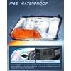Nilight Headlight and Taillight Assembly Combo Compatible with 2009 2010 2011 2012 Dodge Ram 1500 2500 3500 OE Style Chrome Housing Amber Reflector with Red Housing Tail Lights(Chrome Housing + Amber Reflector)