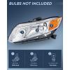 Nilight Headlights Assembly for 2012 2013 2014 2015 Honda Civic Sedan 4-Door 12 13 Civic Coupe 2-Door Black Housing Headlamp(Chrome Housing+ Amber Reflector)