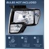 Nilight Headlights Assembly for Ford F150 F-150 2009 2010 2011 2012 2013 2014,Led DRL Headlamp,Black Housing(Black Housing + Clear Reflector)
