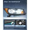 Nilight Headlights Assembly for Honda Accord sedan 2008 2009 2010 2011 2012 Headlamp Chrome Housing Amber Reflector(Black)