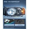 Nilight Headlights for 2002 2003 2004 2005 Ram 1500 2500 3500 Truck Black Housing Clear Corner,Headlight Assembly Replacement kit,Driver and Passenger Side,2 Pack(Black Housing + Amber Reflector)