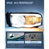 Nilight Headlights for 2002 2003 2004 2005 Ram 1500 2500 3500 Truck Black Housing Clear Corner,Headlight Assembly Replacement kit,Driver and Passenger Side,2 Pack(Smoke Housing + Clear Reflector DRL)