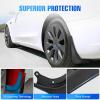 Nilight Mud Flaps for Tesla Model 3 Highland 2024 2025, No Drilling Precision Fit Exterior Accessories Heavy-Duty Splash Guards Protection, Front & Rear Set(2016-2023 Model 3)