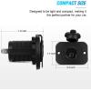 Nilight Quick USB Outlet Socket 12V 24V Dual USBs Connector 5V 4.8A Car Outlets with Waterproof Cover Rotating Cap LED Light for Cars Trucks Motorcycle RVs Campers(2Pcs Cigarette Lighter Socket)