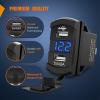 Nilight Rocker Switch Style USB Outlet LED Voltmeter Quick Connector 12V PD Type C and USB QC 3.0 Cars Replacement with Inline Fuse for Switches Panel on Boats RV Truck Car(Dual USB Voltmeter Blue)