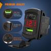 Nilight Rocker Switch Style USB Outlet LED Voltmeter Quick Connector 12V PD Type C and USB QC 3.0 Cars Replacement with Inline Fuse for Switches Panel on Boats RV Truck Car(Type C + USB Voltmeter Red)