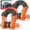 Nilight 2 Pack 3/4″ D-Ring Shackle with 7/8″ Screw Pin 41,887lbs Break Strength, Heavy Duty Off Road Recovery Shackle with Isolators Washers for Use with Tow Strap, Winch, Off-Road Jeep Truck Vehicle(Orange-31 Ton)