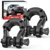 Nilight 2 Pack 3/4″ D-Ring Shackle with 7/8″ Screw Pin 41,887lbs Break Strength, Heavy Duty Off Road Recovery Shackle with Isolators Washers for Use with Tow Strap, Winch, Off-Road Jeep Truck Vehicle(Black-31 Ton)
