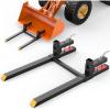 Nilight 43″ 2000lbs Clamp on Pallet Forks Heavy Duty with Adjustable Stabilizer Bar for Loader Bucket Skid Steer Tractor