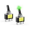 Nilight 5PCS LED Toggle Switch ON Off 12V 30A Blue LED Lighted Metal Switch Heavy Duty SPST 3 Pin Rocker Switch 12mm Mounting Hole for Automotive Cars Trucks Boats Racing Cars,2 Years Warranty(Green)