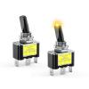 Nilight 5PCS LED Toggle Switch ON Off 12V 30A Blue LED Lighted Metal Switch Heavy Duty SPST 3 Pin Rocker Switch 12mm Mounting Hole for Automotive Cars Trucks Boats Racing Cars,2 Years Warranty(Yellow)