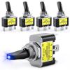 Nilight 5PCS LED Toggle Switch ON Off 12V 30A Blue LED Lighted Metal Switch Heavy Duty SPST 3 Pin Rocker Switch 12mm Mounting Hole for Automotive Cars Trucks Boats Racing Cars,2 Years Warranty(3Pin Led Toggle Switch Blue)