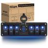 Dual USB 6Gang Switch Blue