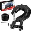 Nilight Forged Steel Winch Hook 3/8″ Grade 70 Safety Latch Winch Cable Hook Stopper & Clevis Slip Hook Sets, Included Allen Wrench,Max 35,000 lbs,Black(Black)