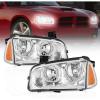 Nilight Headlight Assembly Compatible with 2006 2007 2008 2009 2010 Dodge Charger Black Housing Amber Reflector Clear Lens Headlights Replacement Bumper Lamp Set Driver and Passenger Side(Chrome Housing+ Amber Reflector)