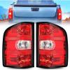 Nilight Headlight Assembly for 2007 2008 2009 2010 2011 2012 2013 Silverado 1500 2007-2014 Silverado 2500HD 3500HD Replacement Headlamp Black Housing Clear Reflector(Red-Pair)