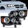 Nilight Headlight Assembly for 2011 2012 2013 2014 2015 2016 2017 2018 2019 Dodge Grand Caravan 2008-2016 Chrysler Town & Country Replacement Headlamp Black Housing Amber Reflector(Black Housing + Amber Reflector)