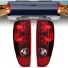 Nilight Headlight and Taillight Assembly Combo Compatible with 2004 2005 2006 2007 2008 2009 2010 2011 2012 Chevy Colorado GMC Canyon OE Style Black Housing Amber Reflector with Red Tail Light(Pair of Driver and Passenger Side)