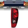 Nilight Headlight and Taillight Assembly Combo Compatible with 2004 2005 2006 2007 2008 2009 2010 2011 2012 Chevy Colorado GMC Canyon OE Style Black Housing Amber Reflector with Red Tail Light(Passenger Side)