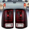 Nilight Headlight and Taillight Assembly Combo Compatible with 2009 2010 2011 2012 2013 2014 2015 2016 2017 2018 Dodge Ram for Quad Models Chrome Housing Amber Reflector with Red Housing Tail Light(Dark Red)