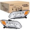 Nilight Headlights Assembly for 2012 2013 2014 2015 Honda Civic Sedan 4-Door 12 13 Civic Coupe 2-Door Black Housing Headlamp(Chrome Housing+ Amber Reflector)