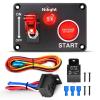 Nilight Ignition Switch Panel 12V 2 in 1 Rocker with Engine Push Button Toggle Switches with Relay Wiring Harness LED for RV Truck Racing Car Boat Marine Trailer(Red 2 in 1 Panel)