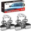 Nilight LED Light Bar Mounting Bracket 2PCS Universal Adjustable Pillar Hood Fog Pods Work Lamp No Drilling Aluminum Mount Clamp Holder for Truck SUV Pickup Van 4×4 Off-Road, Black(Silver-2)