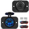Nilight Quick USB Outlet Socket 12V 24V Dual USBs Connector 5V 4.8A Car Outlets with Waterproof Cover Rotating Cap LED Light for Cars Trucks Motorcycle RVs Campers(2PCS PD+QC3.0)