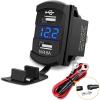 Nilight Rocker Switch Style USB Outlet LED Voltmeter Quick Connector 12V PD Type C and USB QC 3.0 Cars Replacement with Inline Fuse for Switches Panel on Boats RV Truck Car(Dual USB Voltmeter Blue)