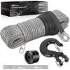 Nilight Synthetic Winch Rope Extension 3/8 Inch x 50 Feet 25,000 Lbs ATV Winch Extension Cable Replacement Tow Ropes Line for Off Road Vehicle Polaris ATV UTV Truck SUV Jeep, Grey(Gray)