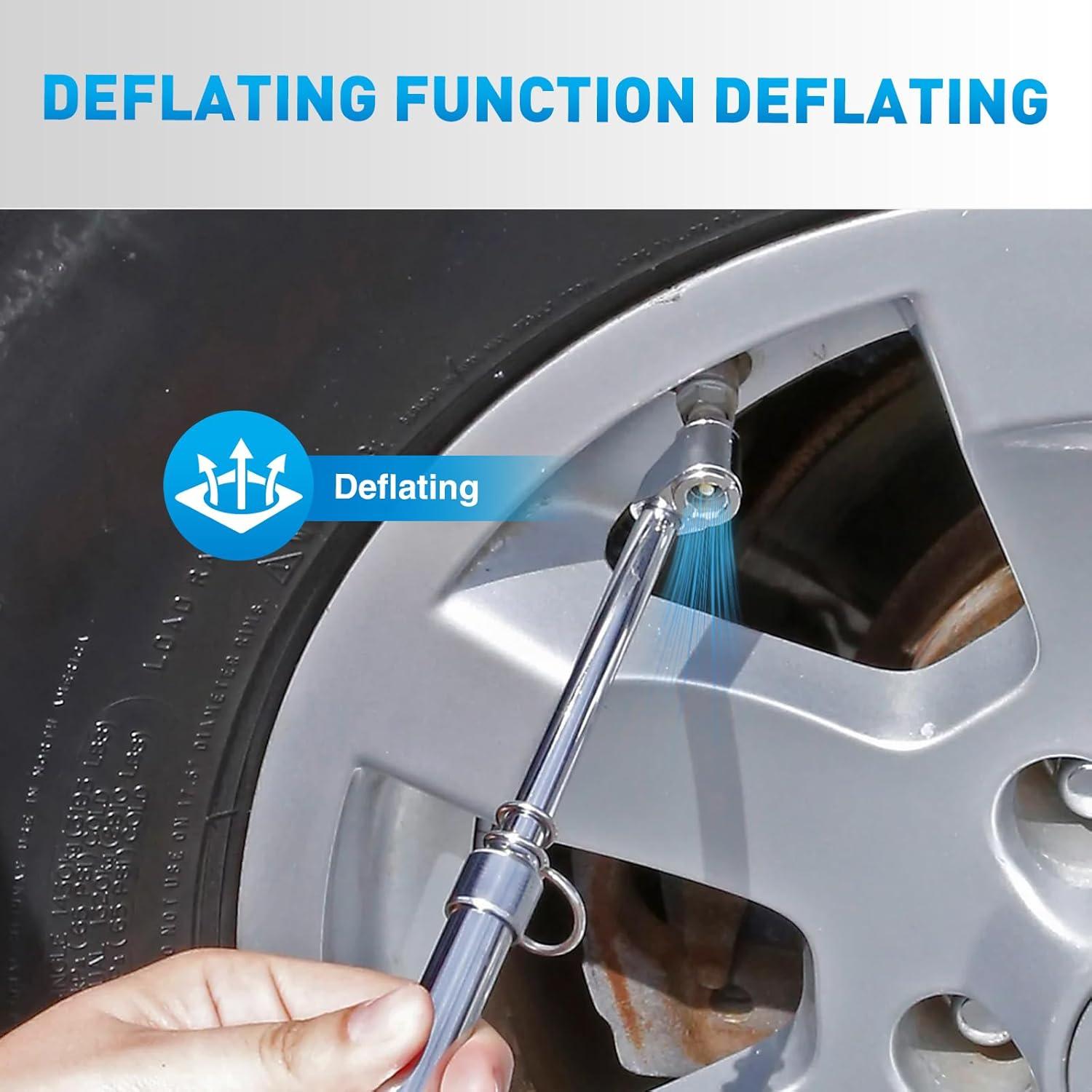 imageNilight 50057A Digital Tire Inflator Deflator with Pressure Gauge 250 PSI Air Chuck and Compressor Accessories with Rubber Hose and Quick Connect Coupler for 01 Display Resolution2pc Tire Pressure Gauge