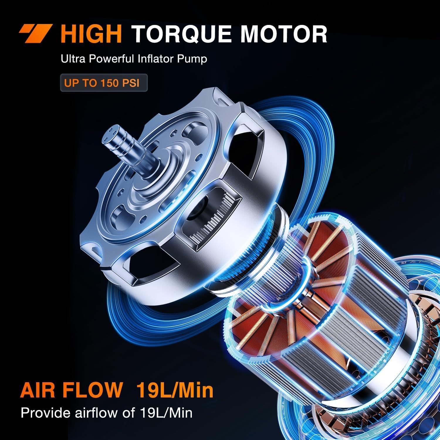 imageNilight 50057A Digital Tire Inflator Deflator with Pressure Gauge 250 PSI Air Chuck and Compressor Accessories with Rubber Hose and Quick Connect Coupler for 01 Display Resolution2x Faster Tire Inflator