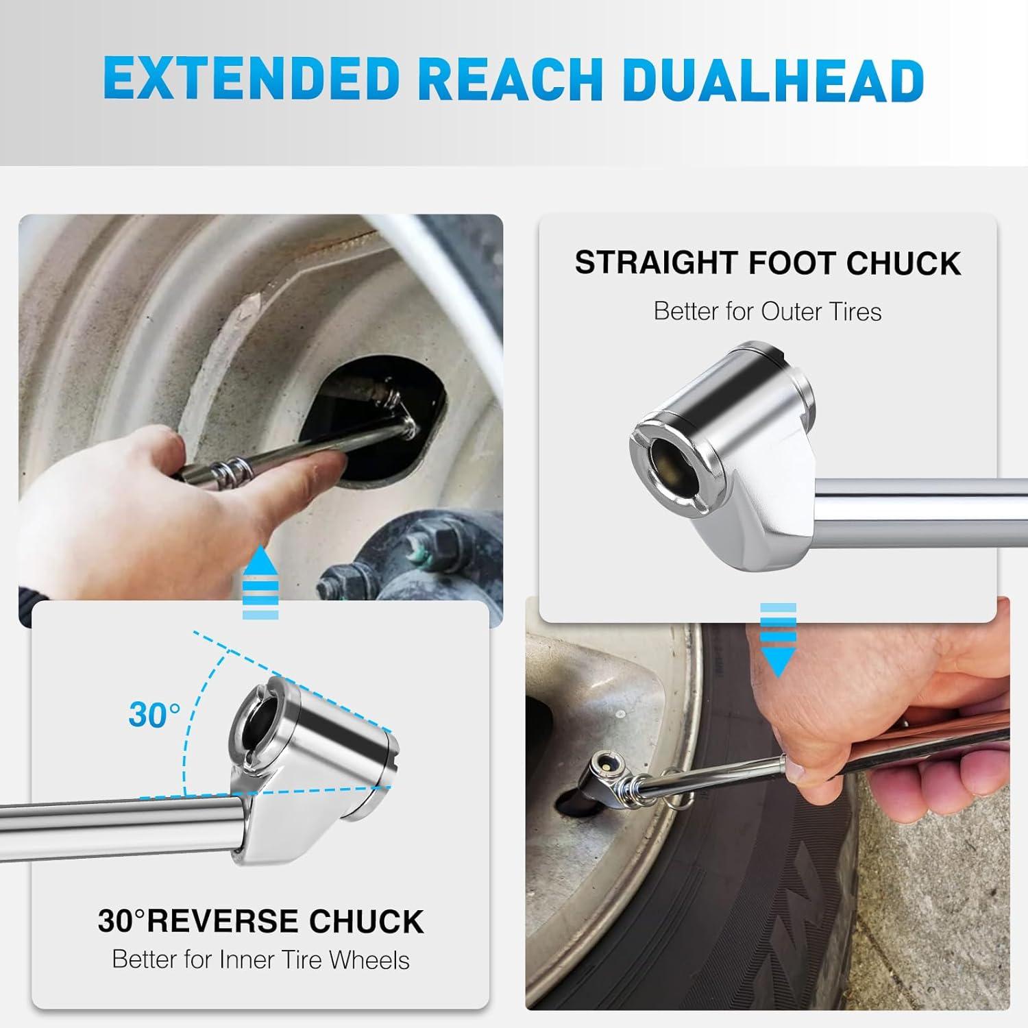 imageNilight 50057A Digital Tire Inflator Deflator with Pressure Gauge 250 PSI Air Chuck and Compressor Accessories with Rubber Hose and Quick Connect Coupler for 01 Display Resolution1pc Tire Pressure Gauge