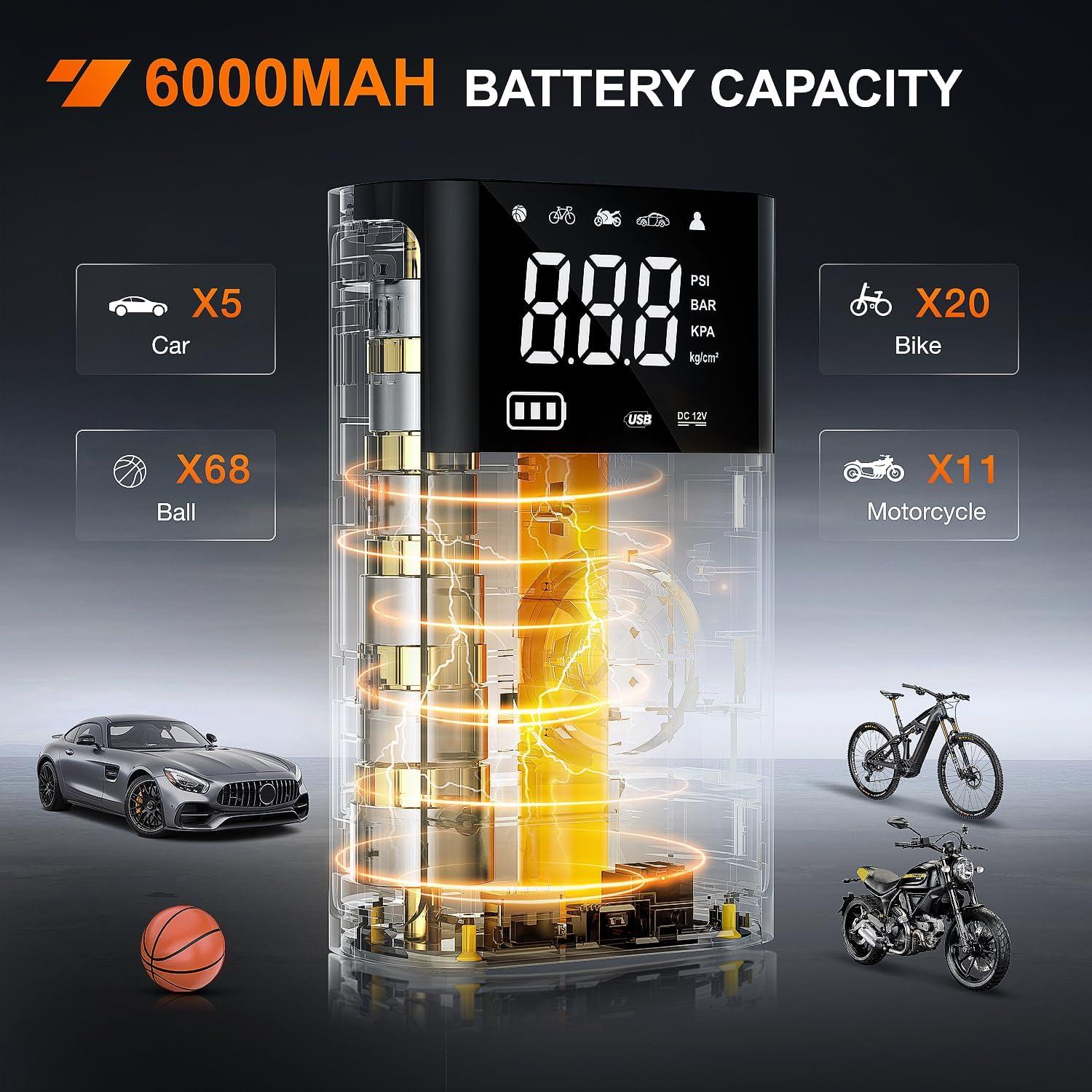 imageNilight 50057A Digital Tire Inflator Deflator with Pressure Gauge 250 PSI Air Chuck and Compressor Accessories with Rubber Hose and Quick Connect Coupler for 01 Display Resolution2x Faster Tire Inflator