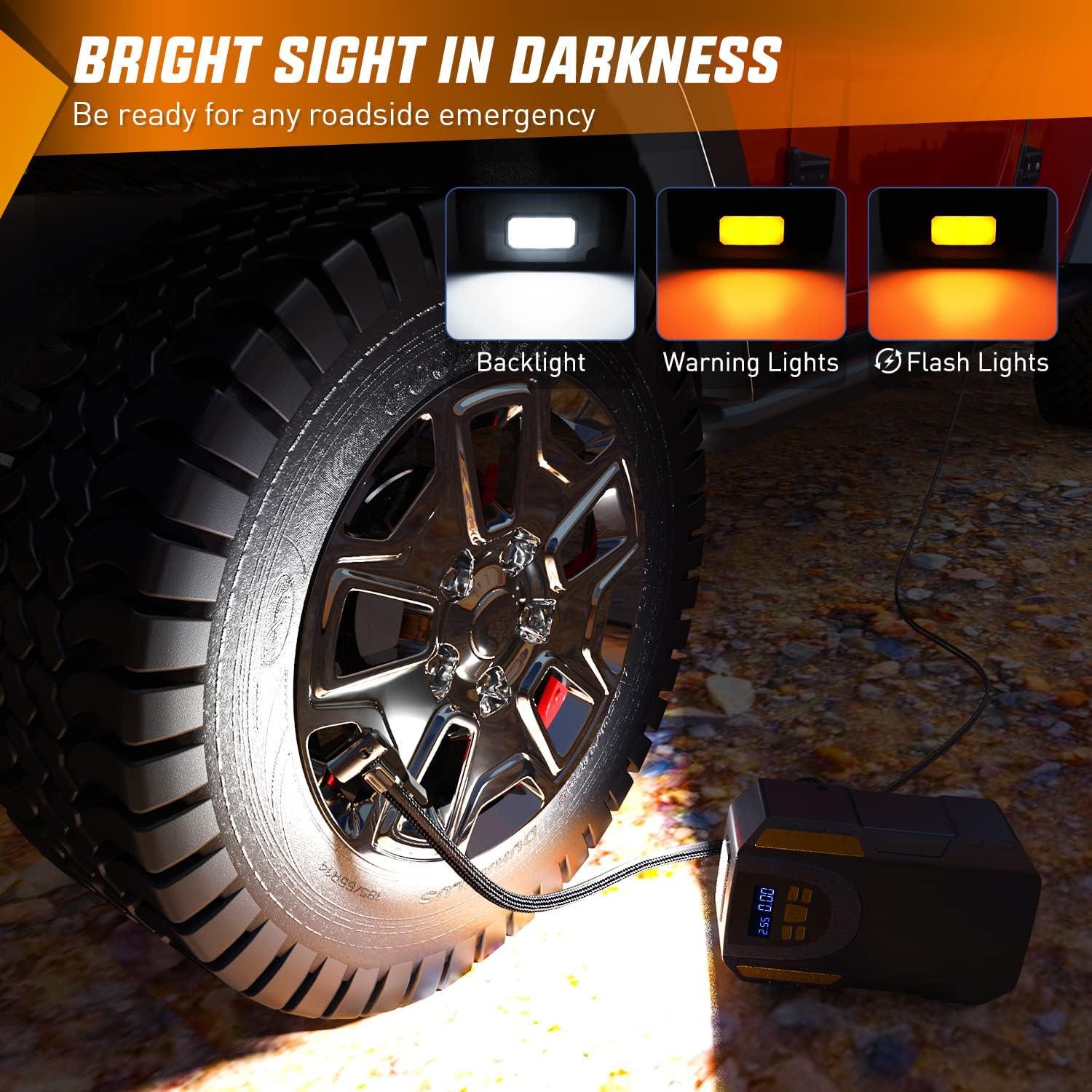 imageNilight 50057A Digital Tire Inflator Deflator with Pressure Gauge 250 PSI Air Chuck and Compressor Accessories with Rubber Hose and Quick Connect Coupler for 01 Display ResolutionAir Compressor Pump