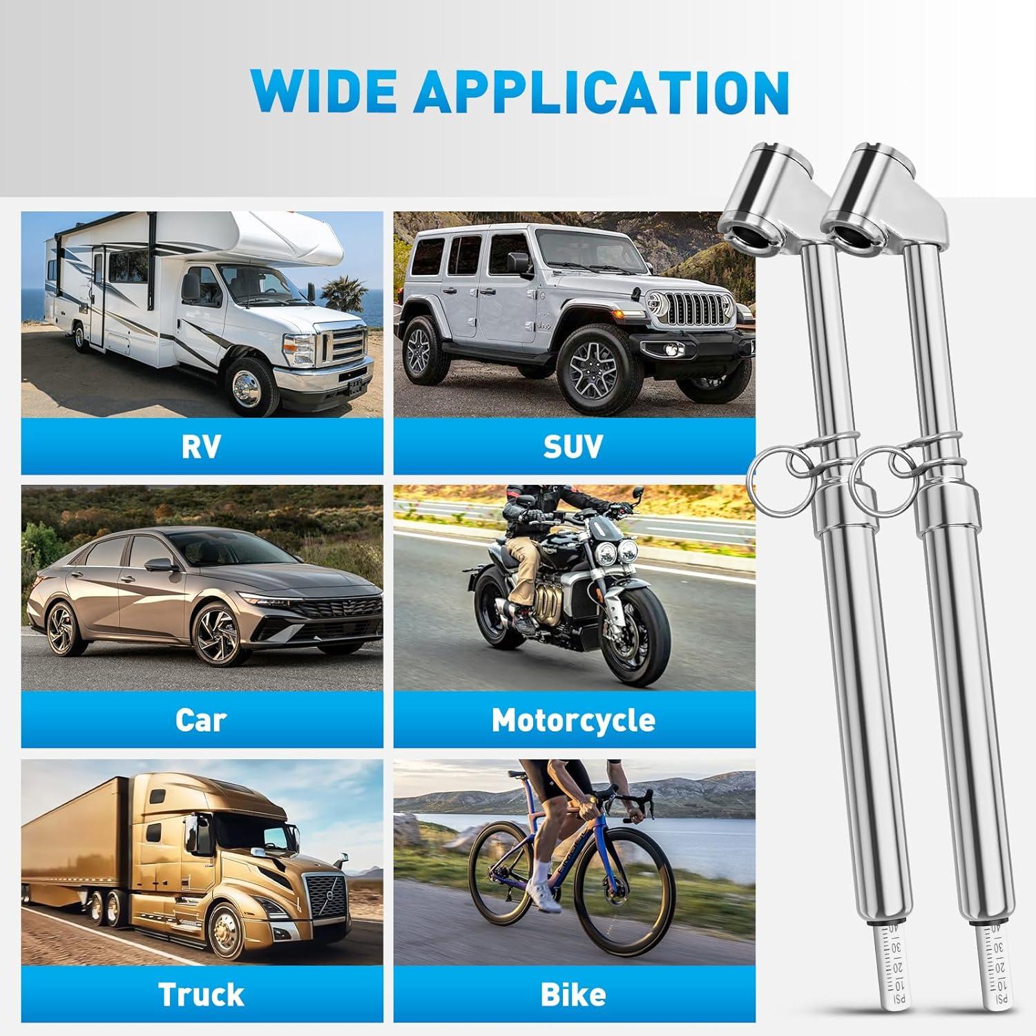 imageNilight 50057A Digital Tire Inflator Deflator with Pressure Gauge 250 PSI Air Chuck and Compressor Accessories with Rubber Hose and Quick Connect Coupler for 01 Display Resolution2pc Tire Pressure Gauge