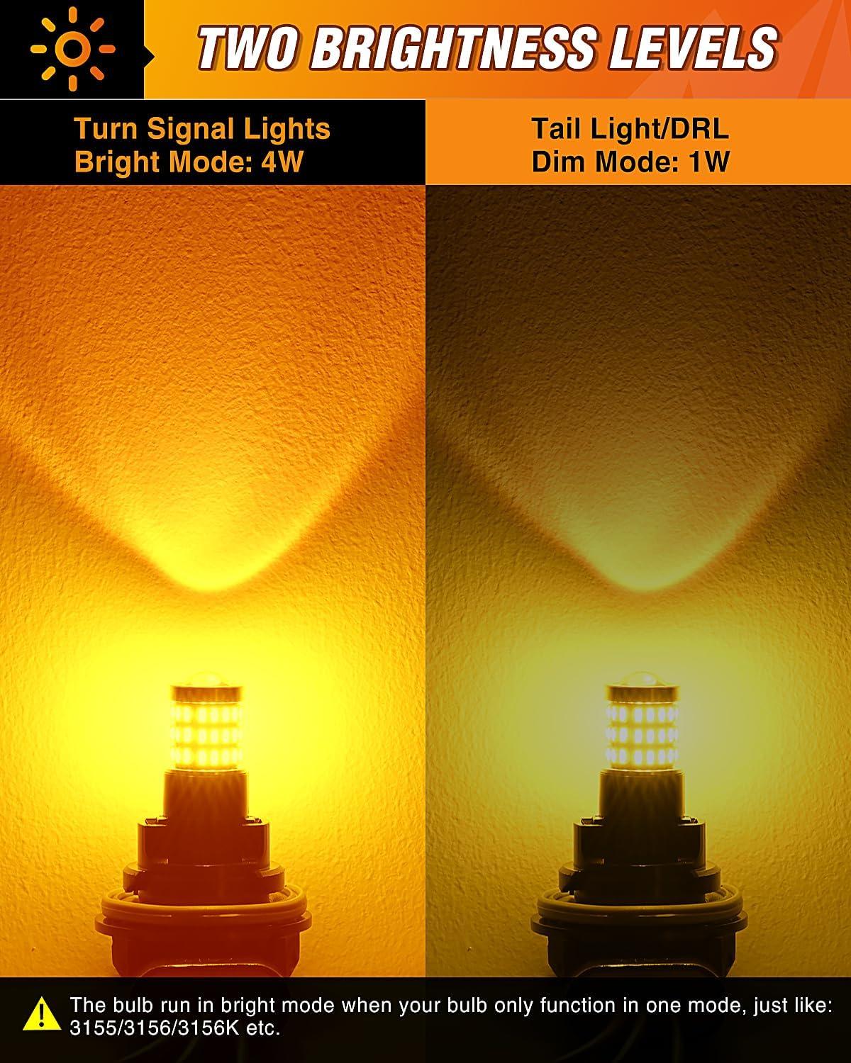 imageNilight 1157 LED Bulb 2PCS 57LED 6100K Cool White 2057 2357 BAY15D 7528 Reverse Back Up Light Day Running Light Tail Light with Projector Replacement for Trucks Cars Motorcycles 2 Years WarrantyAmber