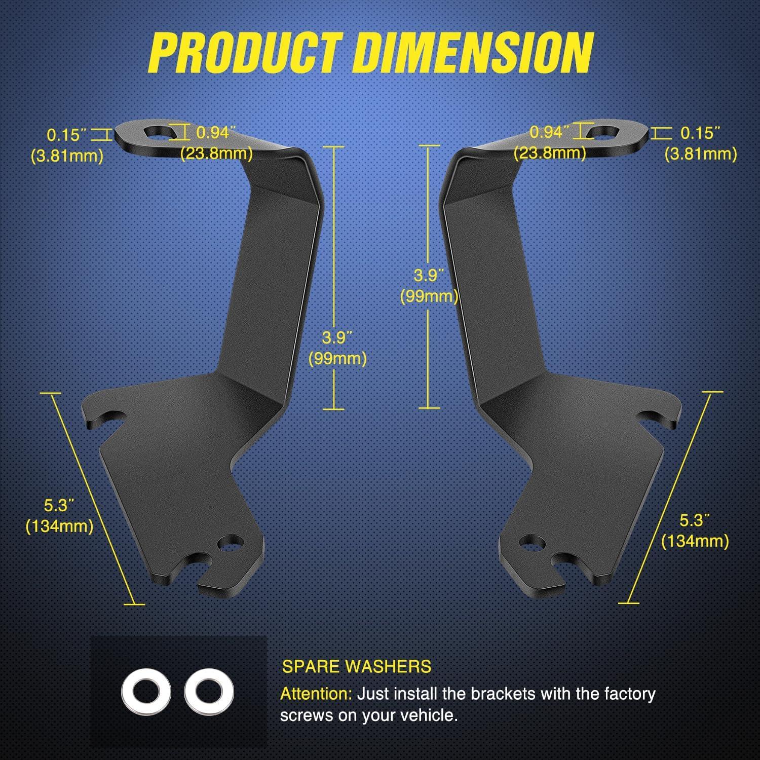 imageNilight 2PCS Lower Windshield Hinge Mounting Brackets APillar Brackets for Offroad LED Fog Light Pods for 2021 2022 2023 2024 Ford BroncoFor ChevyGMC 19992006