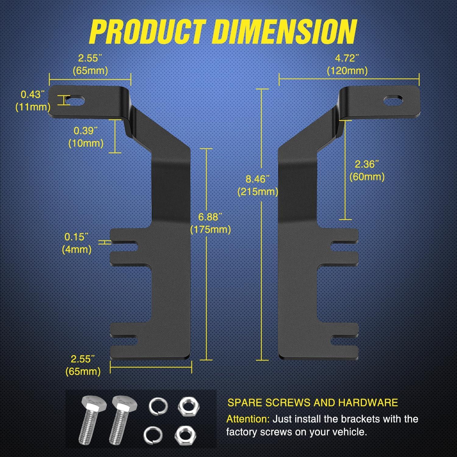 imageNilight 2PCS Lower Windshield Hinge Mounting Brackets APillar Brackets for Offroad LED Fog Light Pods for 2021 2022 2023 2024 Ford BroncoFor ChevyGMC 20152022