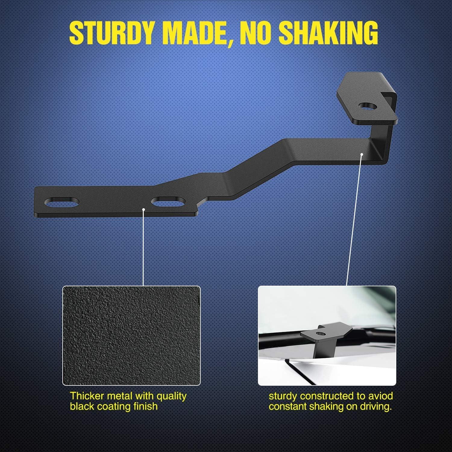 imageNilight 2PCS Lower Windshield Hinge Mounting Brackets APillar Brackets for Offroad LED Fog Light Pods for 2021 2022 2023 2024 Ford BroncoFor Toyota Tacoma 20052015