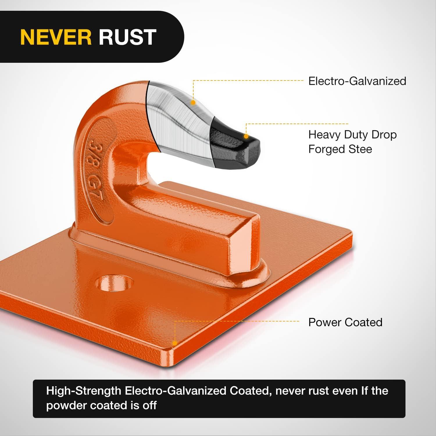 imageNilight 2PCS Tractor Bucket Grab Hook 38 Heavy Duty Drop Forged Steel Bolt On ZincCoated Cast Tow Max 15000 LBS OrangeOrange