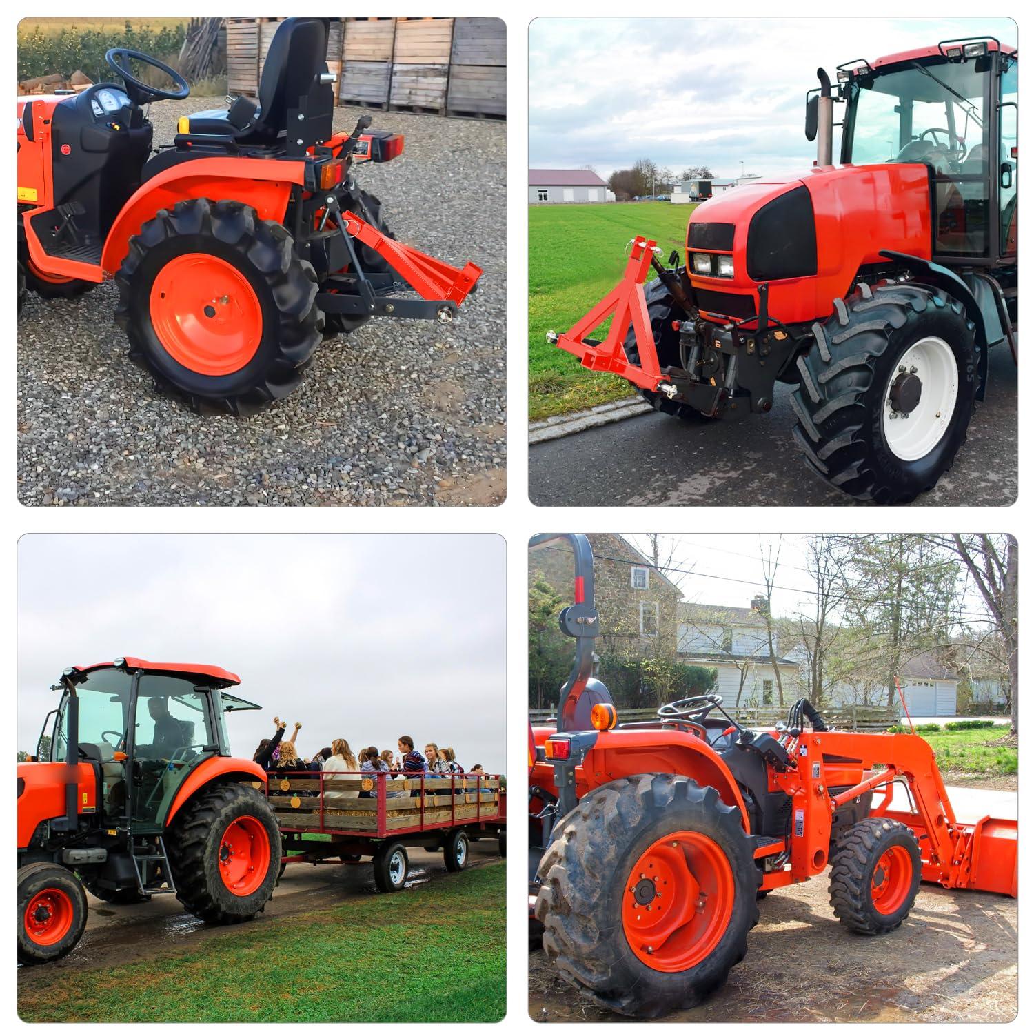 imageNilight 3 Point 2quot Trailer Hitch Receiver Category 1 Heavy Duty Tractor Drawbar Adapter Compatible with Kubota Bx John Deere Nortrac Kioti Yanmar Cat Orange