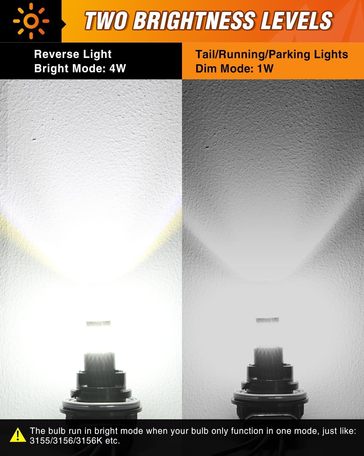 imageNilight 3157 LED Bulb 2PCS 57LED Red 3156 3056 4157 3057 Brake Stop Turn Signals Blinker Tail Light with Projector Replacement for Trucks Cars MotorcyclesWhite